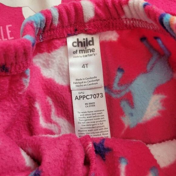 Carter's unicorn pajamas 4T - Picture 3 of 4